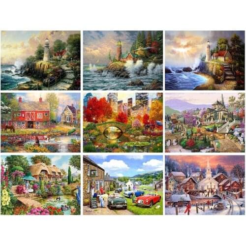 Full square/round 5d diy diamond painting landcape cross stitch kits diamond embroidery picture wall sticker mosaic