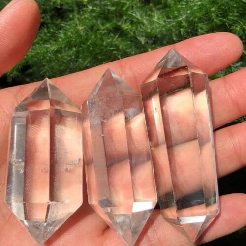 45-55mm Rare Natural White Crystal Double-sided Tip Column Crystal Magic Repair Crystal Quartz Stone