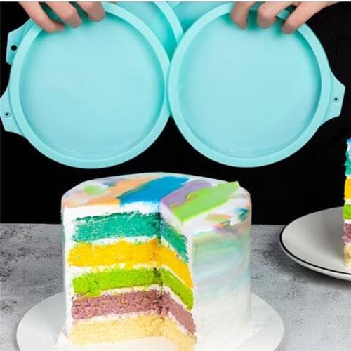 6/8 inches Cake Silicone Mold Rainbow Multi-layer Mousse Cake Round Soft Silica Mould Baking Decor Pan Bakeware