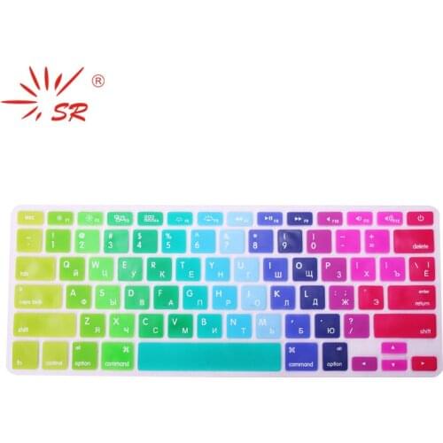 SR 2 Types US EU Russian Language Letter Silicone Keyboard Cover Sticker For Macbook Air 13 Pro 13.3 15.4 17 Retina Protector