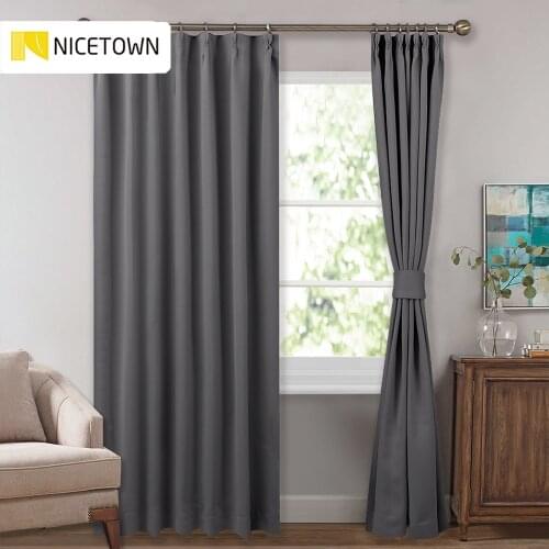 NICETOWN Decoration + Full Light Shading Thermal Insulated Blackout Curtains With Adjustable Hook For Living Room& Bedroom