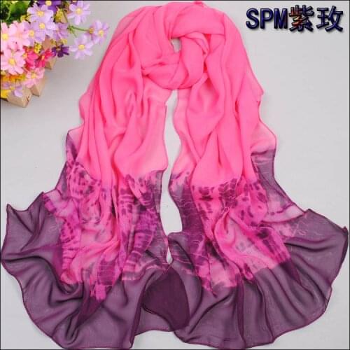 Spring new fashion scarf women silk feeling scarf chiffon shawl gradient colors thin long scarves wholesale