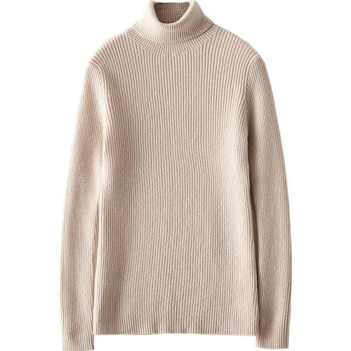 Womens Autumn and Winter New Style 100% Pure Cashmere Knit Turtleneck Cashmere Sweater