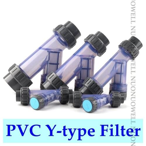 1pcs 20mm-63mm UPVC Transparent Y-type Filter Aquarium Tank Adapter Top-Grade Garden Irrigation Water Pipe Filters Coulping