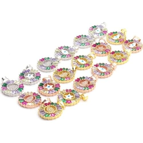 1PCS/ Nightmare Angel Eyes Palms Pentagram Square Zircon Bracelet Necklace Women Pendant High Quality Jewelry Accessories