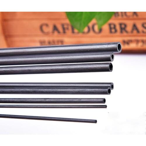 10Pcs/set Carbon Fiber Tube 2mm to 10mm Hollow Carbon Fiber Rod Carbon Tube Aircraft Fixed Rod Stiffener Round Tube DIY RC Model