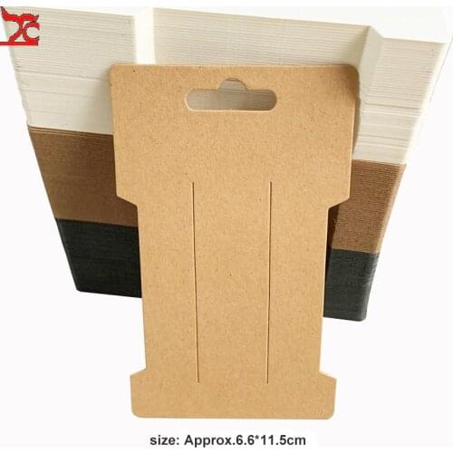 100Pcs/lot 11.5*6.6Cm White Black Kraft Hair Clip Display Holder Accessory Packaging Card Hairpin Jewelry Hair Storage Cards