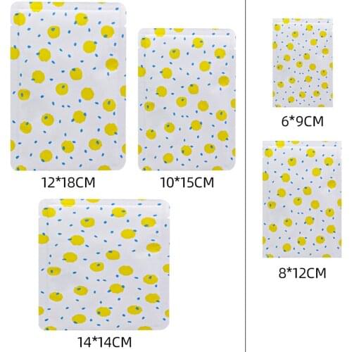 1000Pcs Yellow Dots Pure Aluminum Foil Tear Notch Open Top Package Bag Recyclable Heat Sealing Dry Food Storage Bag