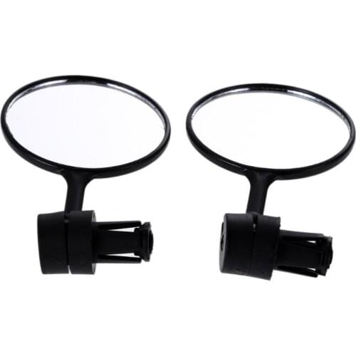 2 pcs/lot Universal Practical Rotate Cycling Bike Handlebar Rear View Glass Black Flexible Adjustable Safe Rearview Mirror Black
