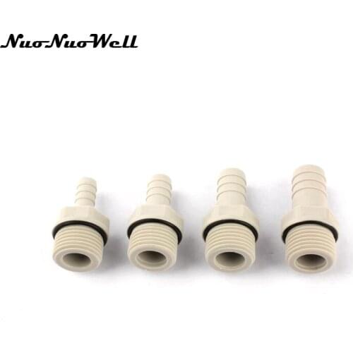 4pcs NuoNuoWell Plastic-Steel 1/2" Thread to 8mm 10mm 12mm 14mm 16mm Soft Hose Straight Connector Aquarium Air Pump Joint