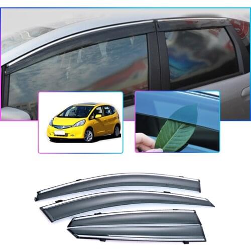 Car Styling Smoke Window Sun Rain Visor Deflector Guard For Honda Fit Jazz GE MK2 Hatchback 2008 2009-2014 Accessories 4PCS