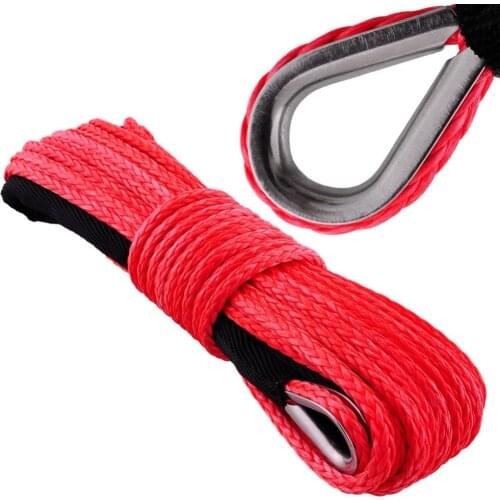 5/16" x 132' 8mm x 40m Hot Seller Red UHMWPE Synthetic Winch Rope With Hook For 4x4/ATV/UTV/SUV/offroad Recove