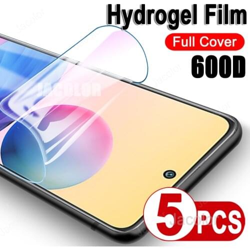 5PCS Safety Hydrogel Film For Redmi Note 10 5G Screen Protector For Redmy Note10 10T 5G 6.5" HD Soft Water Gel Film Not Glass