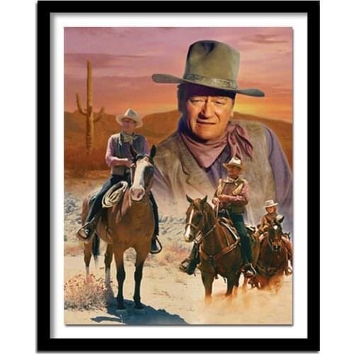 5D DIY diamond embroidery John Wayne Celebrity diamond painting Cross Stitch full round Rhinestone decoration