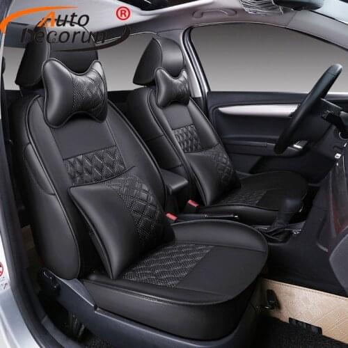 AutoDecorun car cushion cover seat for Chevrolet spark car seat cover accessories 2011-2013 PU leather car seat supports styling