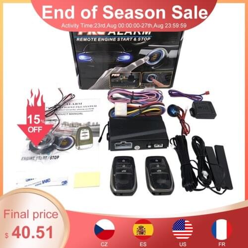 12V Car Alarm Remote Control Car Keyless Entry Engine Start Alarm System Push Button Remote Starter Stop Auto Anti-theft System