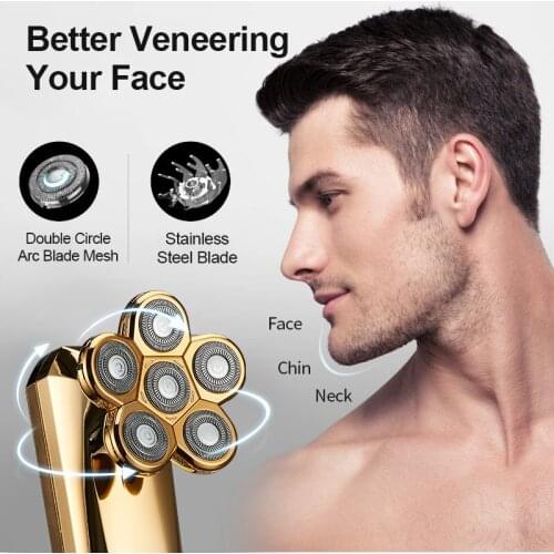 Electric Shaver Razor For Men Waterproof Rechargeable Shaving Machine Beard Hair Trimmer Electric Razor Bald Head Shaving Machin