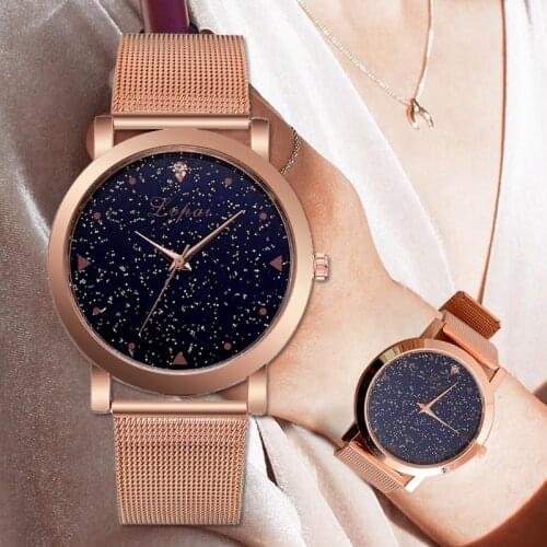 Lvpai Top Brand Luxury Fashion Womens Watch Quartz Watches Stainless Steel Mesh Watch Star Fashion Female Clock reloj mujer
