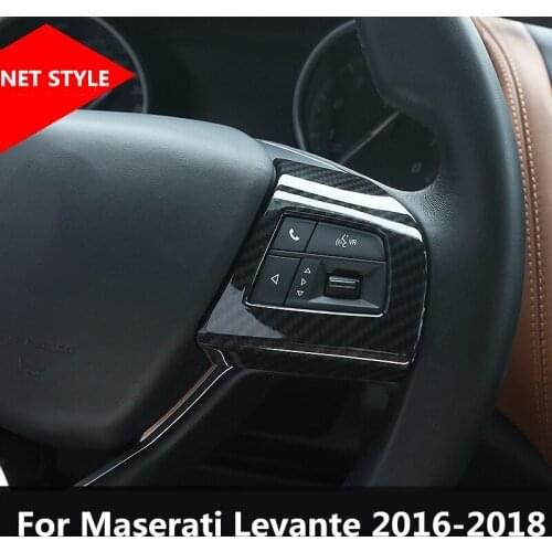 Car Steering Wheel Button Decorative Trim Cover sequin Car-styling accessories Auto Accessories For Maserati Levante 2016-2018