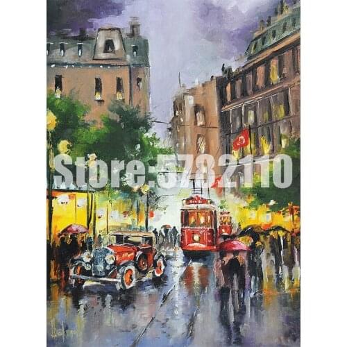 DIY Diamond Painting Istiklal Street, Istanbul City Landscape Diamond Mosaic Full Diamond Embroidery Rhinestone Gift Christmas
