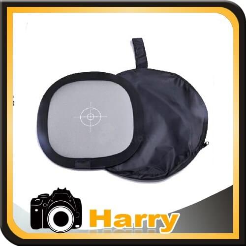 Double Face Camera Folding reflector White /Grey Balance Card + carrying bag (18% Gray + Pure White)