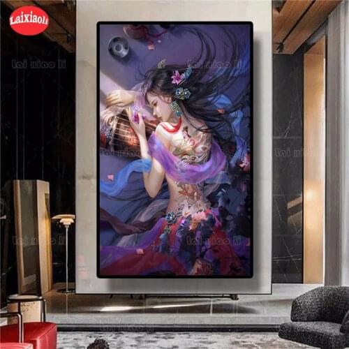 Fantasy art, japanese singer, flower