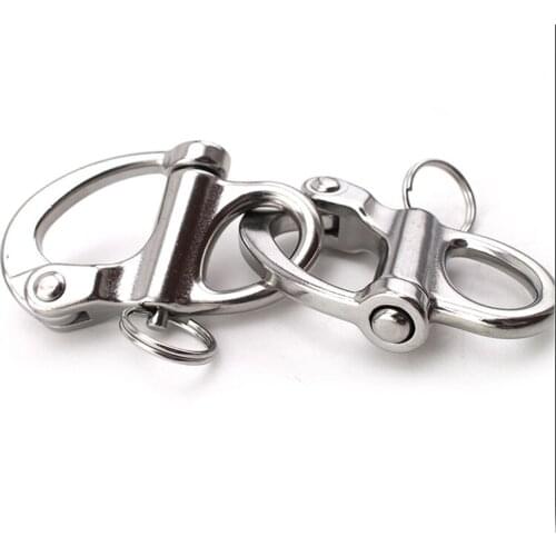 High Quality 304 Stainless Steel 35/50/70/95MM Fixed Snap Anchor Shackle Rigging Fixed Eye Bail with Eye Ring for Sailboat