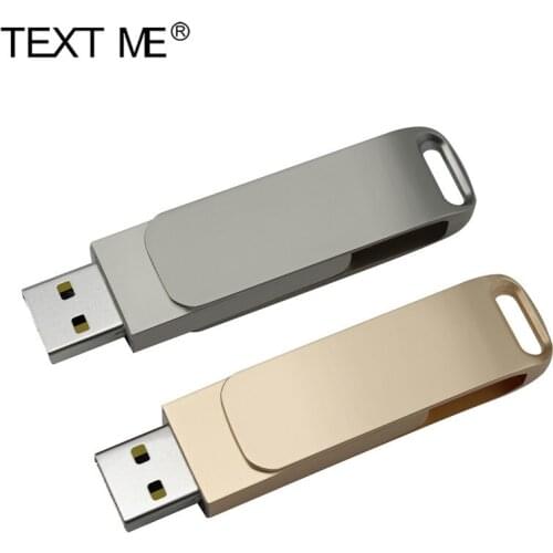 TEXT ME Pendrive 100% real capacity metal model usb2.0 4GB 8GB 16GB 32GB pen drive USB Flash Drive 64GB creative