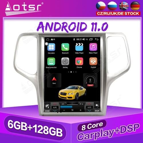 Android11 GPS Navigation For Jeep Grand Cherokee 2008-2013 Auto Stereo Multimedia Radio Video Player Carplay Tape Headunit DSP
