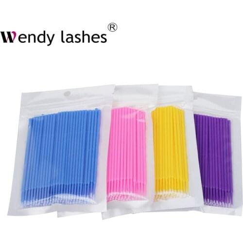 Makeup Brush Tools For Eyelash Extension Disposable Micro Brush Individual Lashes Removing Swab Micro Glue Cleaning Brush
