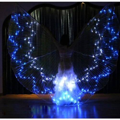 Super Belly Dance LED Isis Wings 36 Colors Optional Changeable Stage Performance Dancewear Butterfly Costume Wings