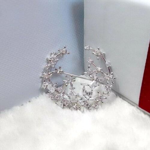 Designer Fashion 925 Sterling Silver Jewelry 3A Cubic Zirconia Party Brooch