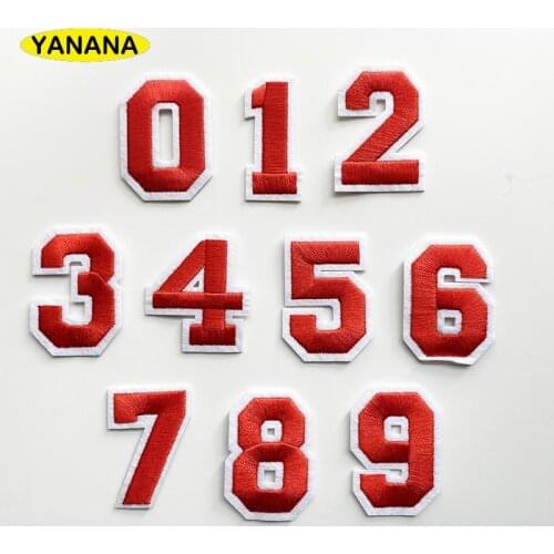 Number Embroidery Patches for T shirt Iron on Stripes Appliques Clothes Stickers Clothing Badges DIY clothing