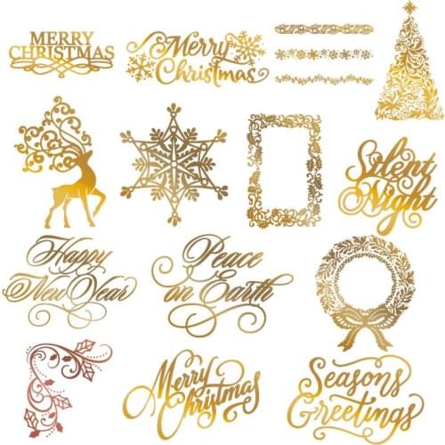 Reindeer Christmas Tree Snowflake Metal Hot Foil Plate for DIY Scrapbooking Photo Album Embossing Paper Cards Making Crafts 2019