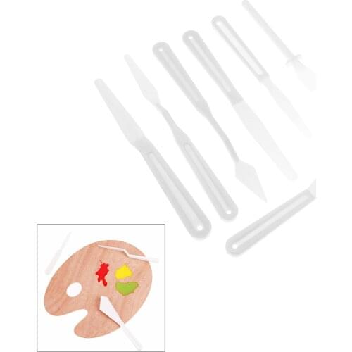7pcs Plastic Painting Knife Spatula Palette Knife Oil Painting Accessories Color Mixing for Oil, Canvas, Acrylic Painting