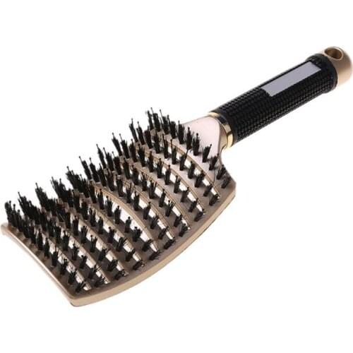 Salon Professional Bristle & Nylon Hairbrush Scalp Massage Comb Wet Hair Brush Q1FE