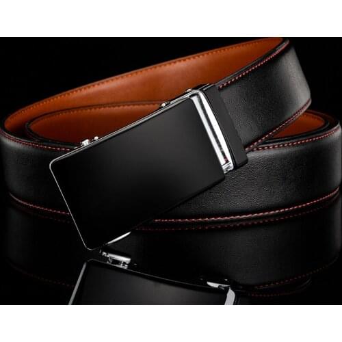 Black Fashion Designer Belts for Men Sliding Buckle Ratchet Luxury Leather Men Belt Automatic Casual Belts ceinture homme B292