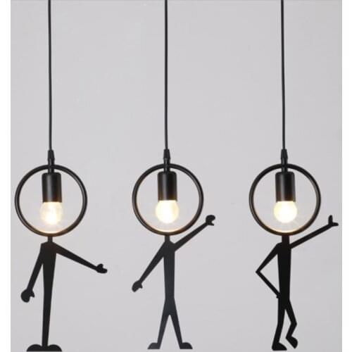 Retro wrought iron villain chandelier Nordic restaurant cafe bedroom living room window loft childrens room chandelier