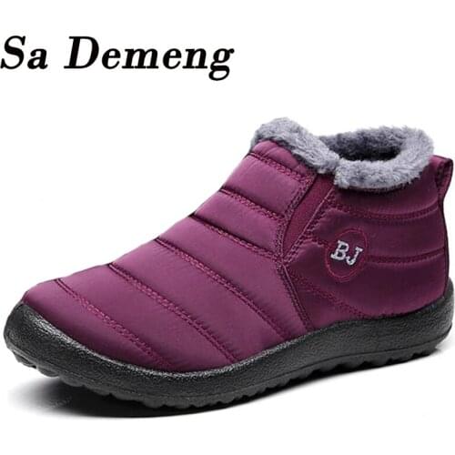 Sa Demeng 2020 Winter Boots for Women Waterproof Snow Boots for Women Casual Winter Shoes Ankle Boots for Women