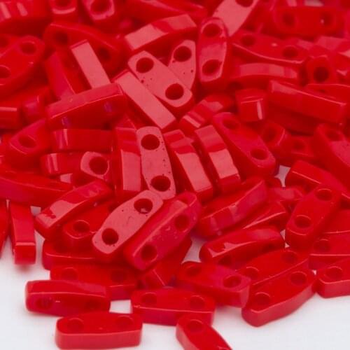 Taidian Miyuki Quarter Tila Beads For DIY Beaded Bracelet Opaque Red 5x1.2x1.9MM 3grams/lot About 144 Pieces