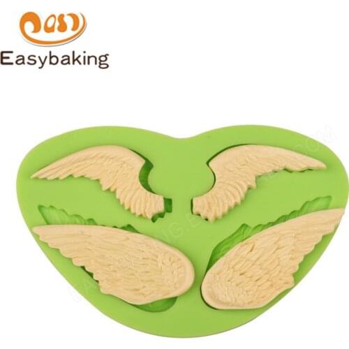Angel Wings Shape Wedding Decoration Silicone Chocolate Mold Baking Fondant Sugar Process Kitchen Cookware for Polymer Clay
