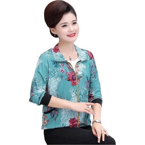 Women Jacket 2021 Middle-Aged Mom Spring Coat 40-50 years old Female Spring Autumn Short Jackets Temperament Female Tops