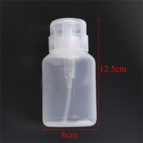 1* 250ml Clear Empty Nail Bottle Container Pump Dispenser Cleanser Press Polish Remover Liquid Manicure Nail Art Bottle Tool