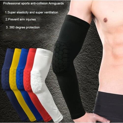 1 piece Breathable sports elbow protectors crashproof honeycomb basketball elbow pad guards pad sports wristbands Long sleeve