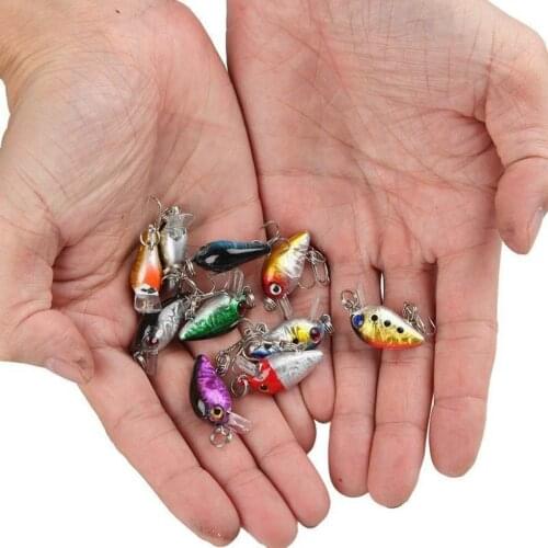 10Pcs 30mm 1.5g Fishing Lure Fishing Hard Bait Mini Floating Swing Crankbait Wobblers Artificial Bionic Crank Lures