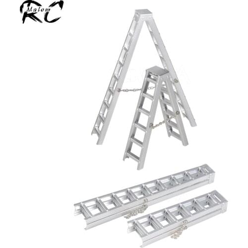 100mm 150mm Mini Foldable Metal Ladder for 1/10 RC Crawler Car Traxxas TRX-6 TRX4 Axial SCX10 90046 RGT 86100 D90 D110 TF2 CC01