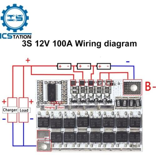3S 4S 5S BMS 100A 21V 18V 16.8V 12V 18650 Li-ion LMO Ternary Lithium Battery Protection Circuit Board Li-polymer Balance Charge