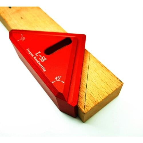 45 Degree Woodworking Scribe Mark Line Gauge Aluminum Alloy Ruler Marking Gauge