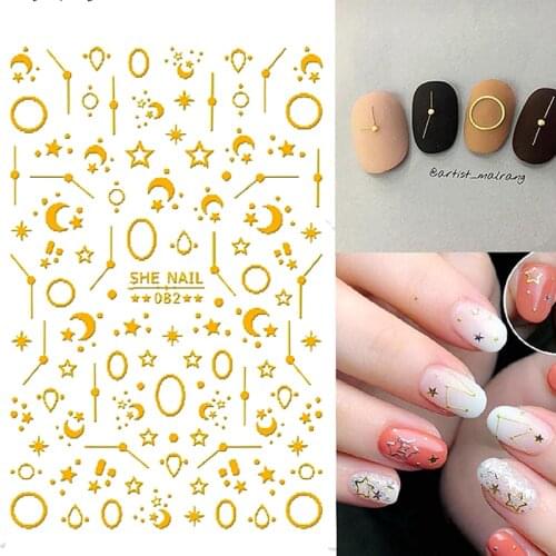 6 Sheets 3D Nail Art Stickers Decals For Nail Tips Decoration Design Tools Matt Flower Pattern YJ022
