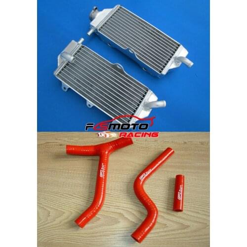 Aluminum Radiator + Y red silicone coolant radiator hose for Yamaha YZF250 YZ250F YZ 250 F 2010 2011 2012 2013